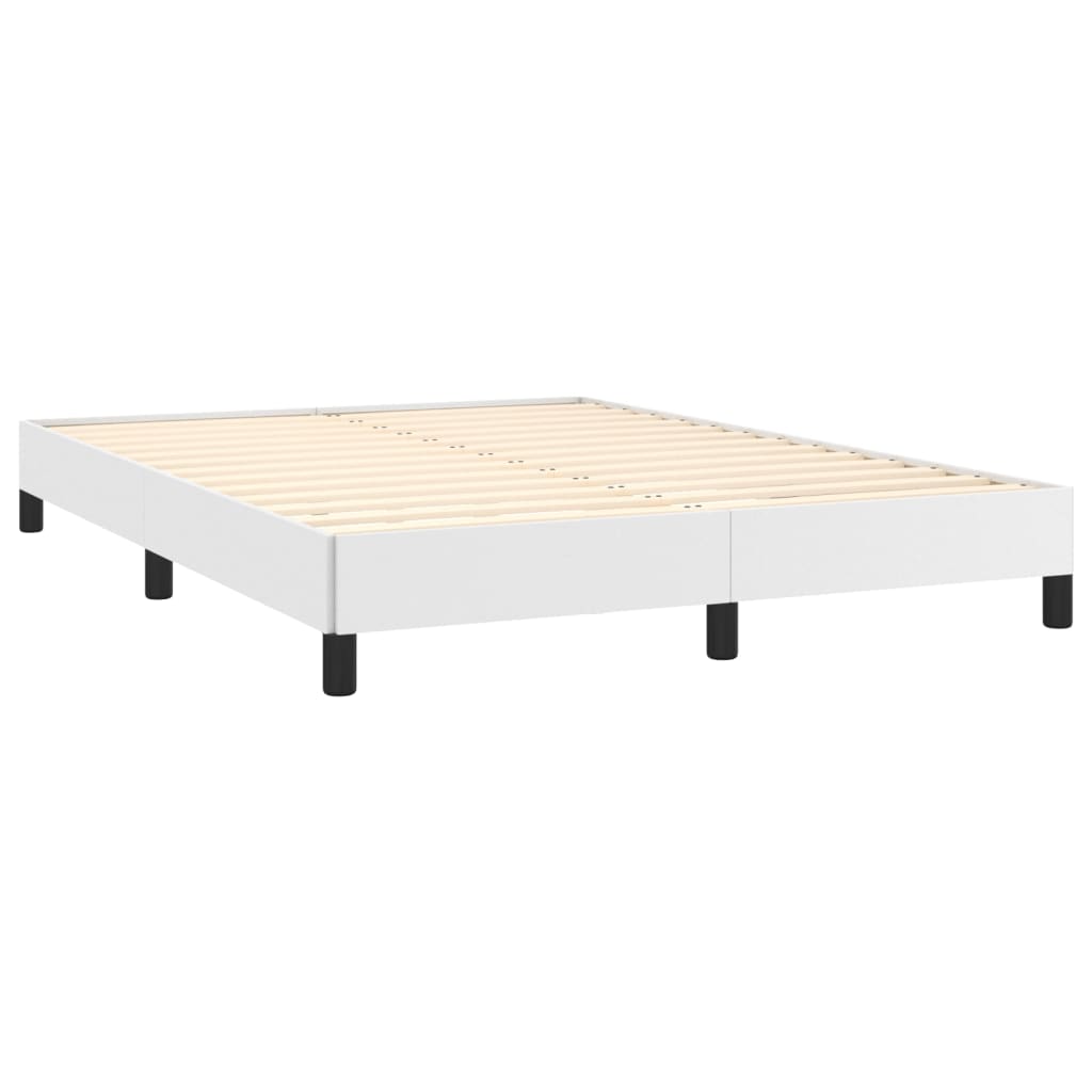 Cadru de pat, alb, 140x190 cm, piele ecologică - Lando