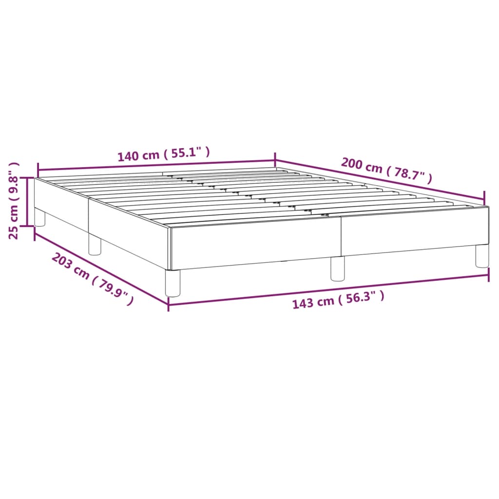 Cadru de pat, gri, 140x200 cm, piele ecologică - Lando