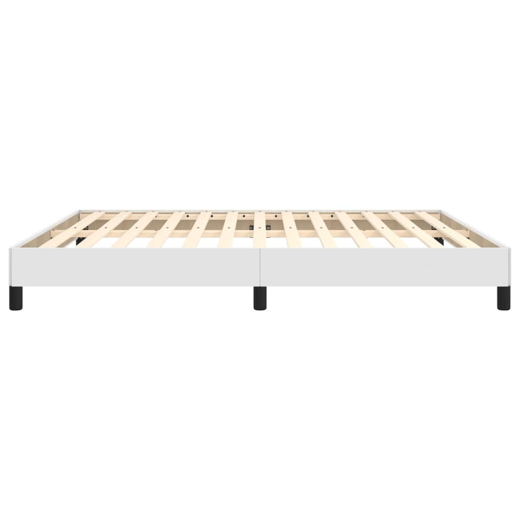 Cadru de pat, alb, 160x200 cm, piele ecologică - Lando