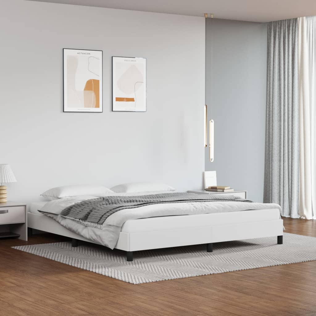 Cadru de pat, alb, 180x200 cm, piele ecologică - Lando