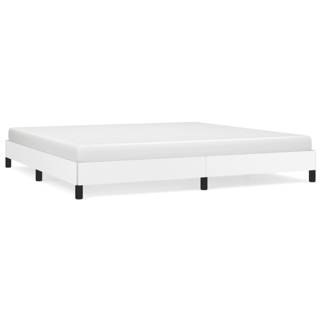 Cadru de pat, alb, 200x200 cm, piele ecologică - Lando