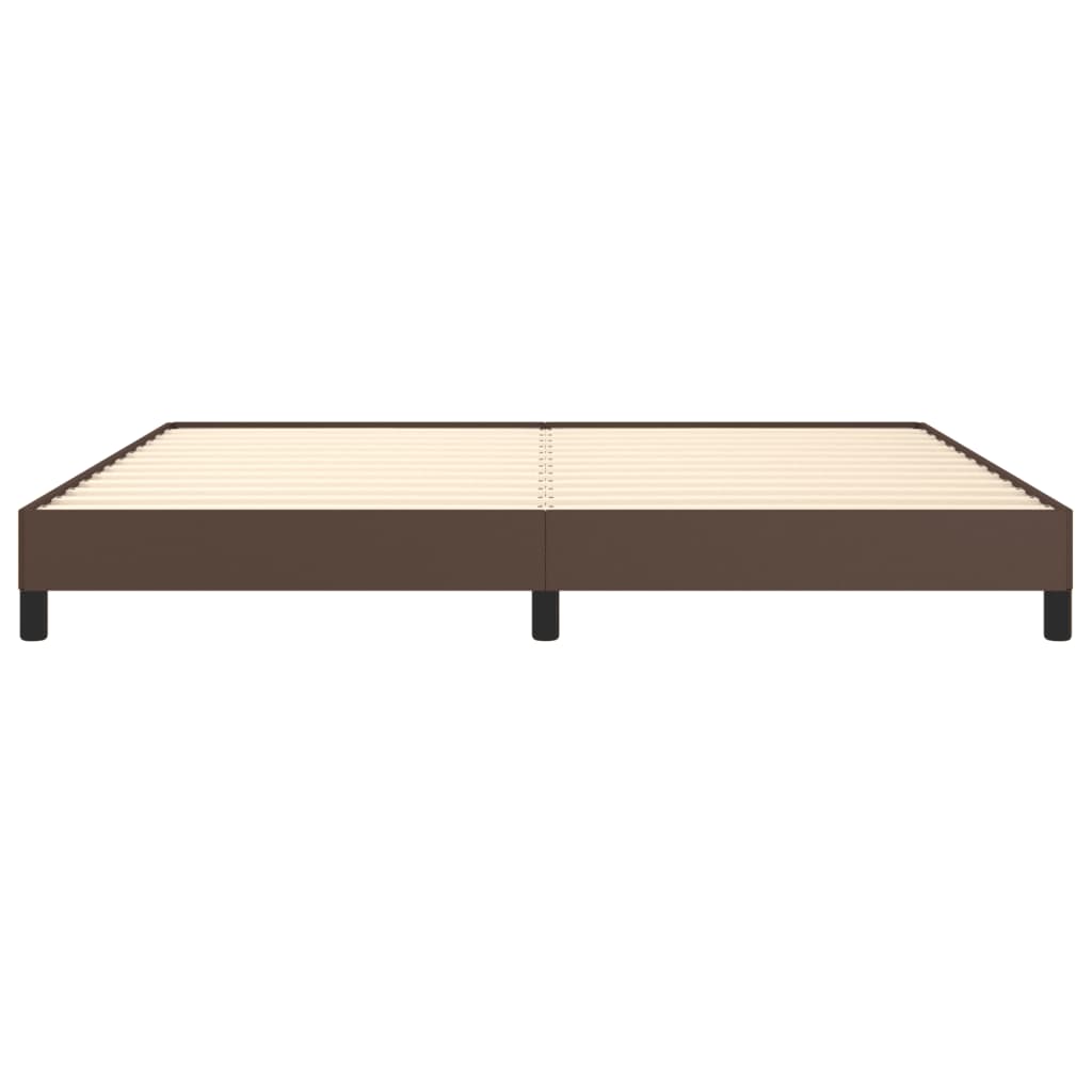 Cadru de pat, maro, 200x200 cm, piele ecologică - Lando