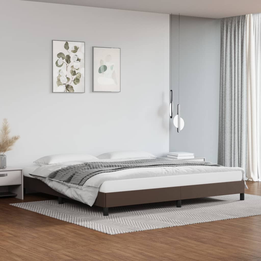 Cadru de pat, maro, 200x200 cm, piele ecologică - Lando