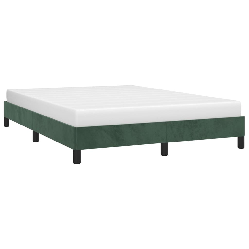 Cadru de pat, verde închis, 140x190 cm, catifea - Lando
