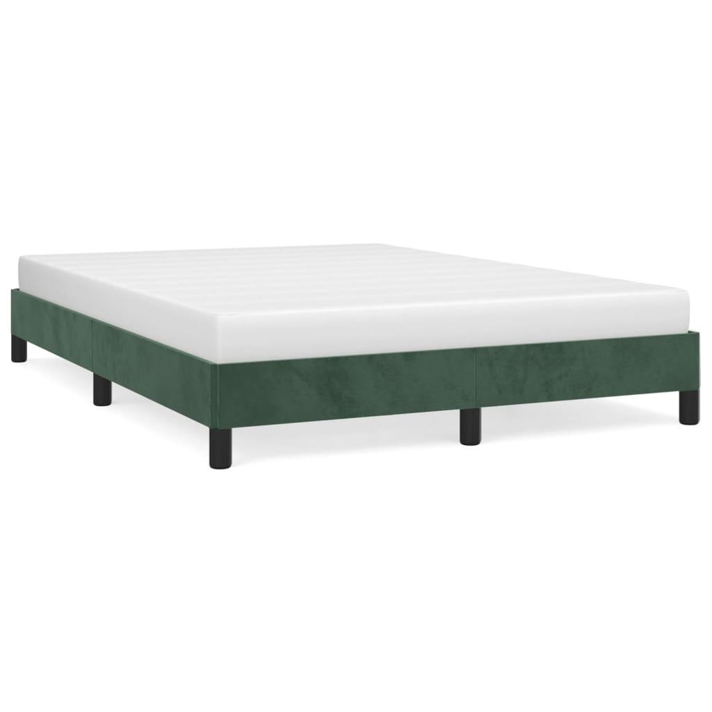 Cadru de pat, verde închis, 140x200 cm, catifea - Lando