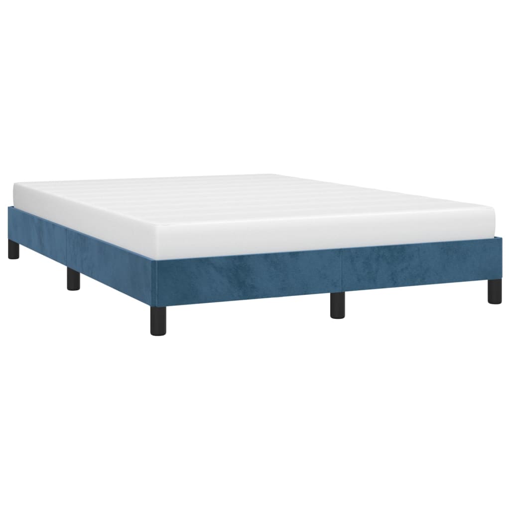 Cadru de pat, albastru închis, 140x200 cm, catifea - Lando