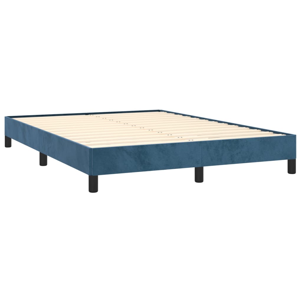Cadru de pat, albastru închis, 140x200 cm, catifea - Lando