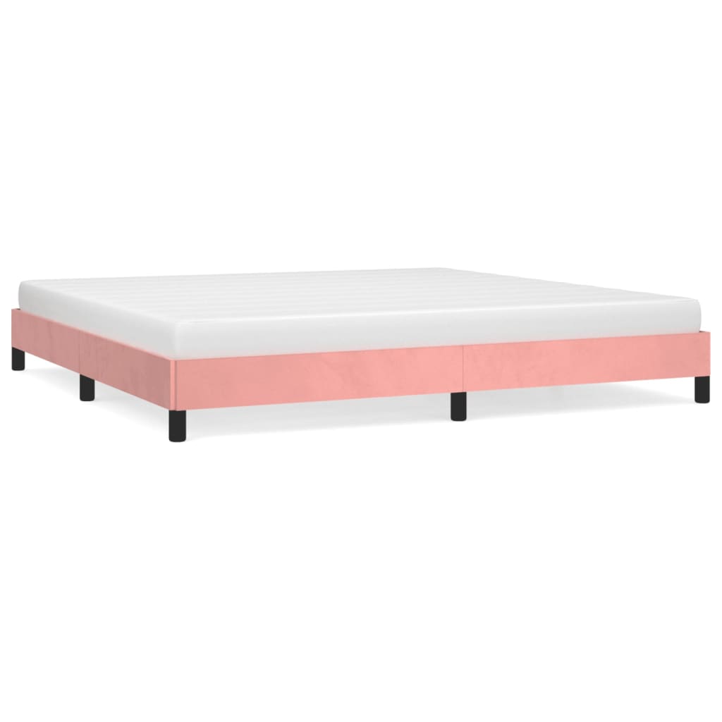 Cadru de pat, roz, 200x200 cm, catifea - Lando