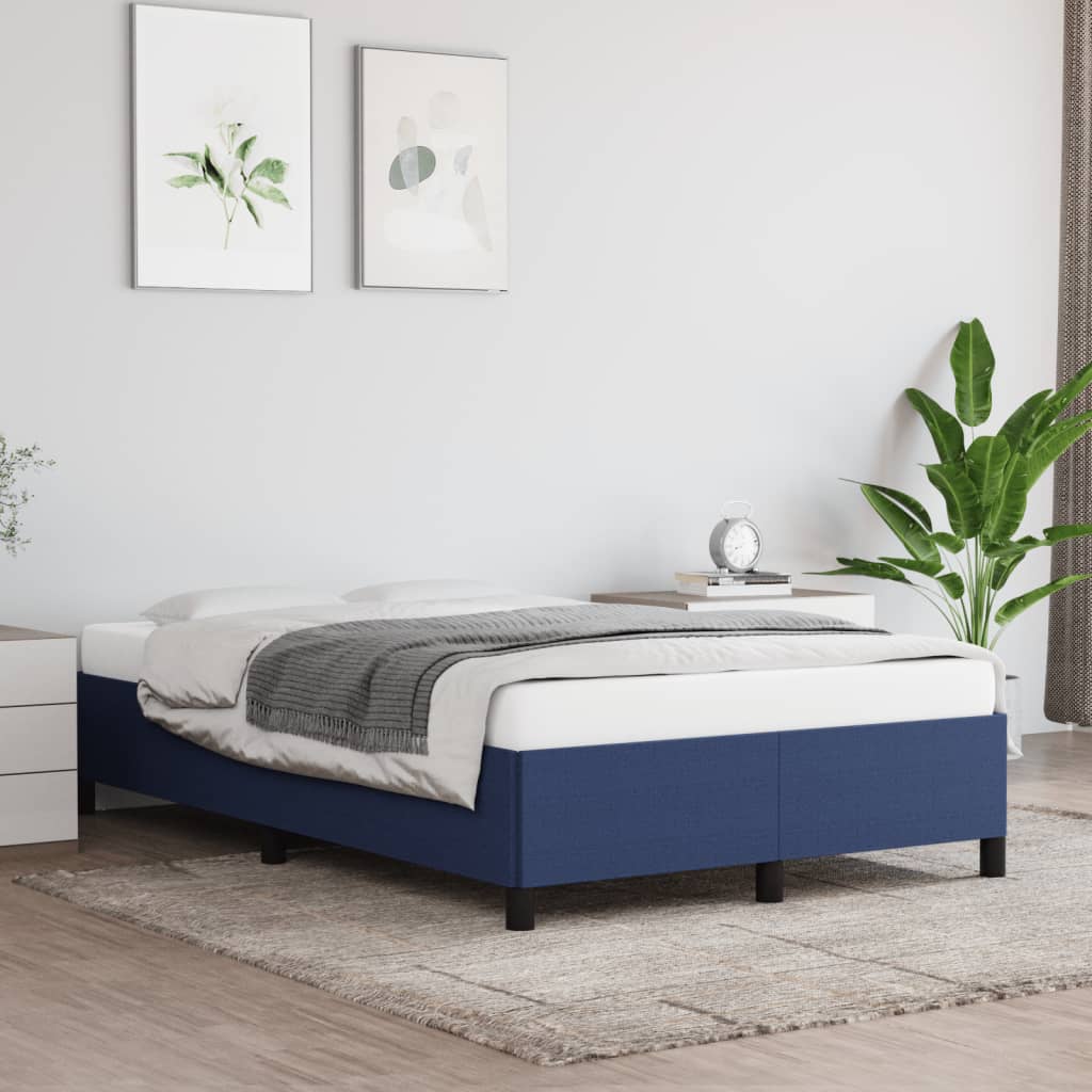 Cadru de pat, albastru, 120 x 200 cm, material textil - Lando
