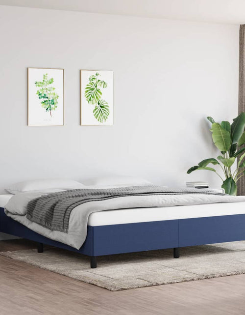 Încărcați imaginea în vizualizatorul Galerie, Cadru de pat, albastru, 160 x 200 cm, material textil - Lando
