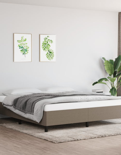 Încărcați imaginea în vizualizatorul Galerie, Cadru de pat, gri taupe, 180 x 200 cm, material textil - Lando
