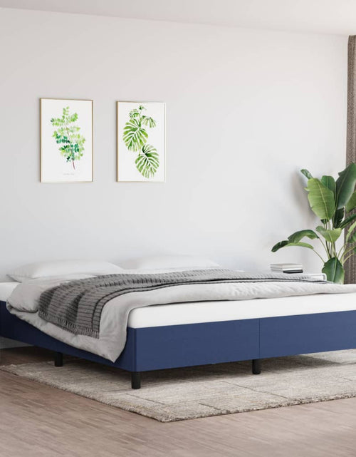 Încărcați imaginea în vizualizatorul Galerie, Cadru de pat, albastru, 180 x 200 cm, material textil - Lando
