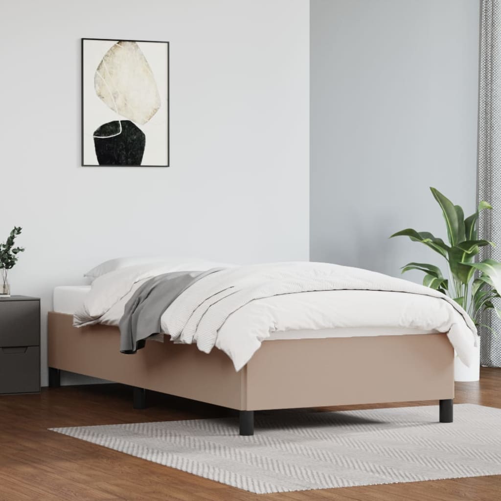 Cadru de pat, cappuccino, 80x200 cm, piele ecologică - Lando