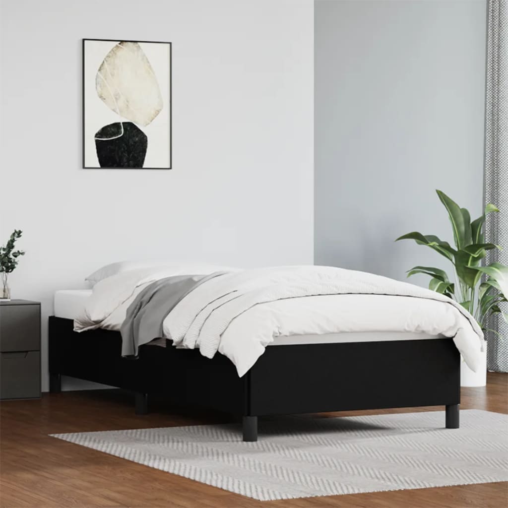 Cadru de pat, negru, 90x190 cm, piele ecologică - Lando