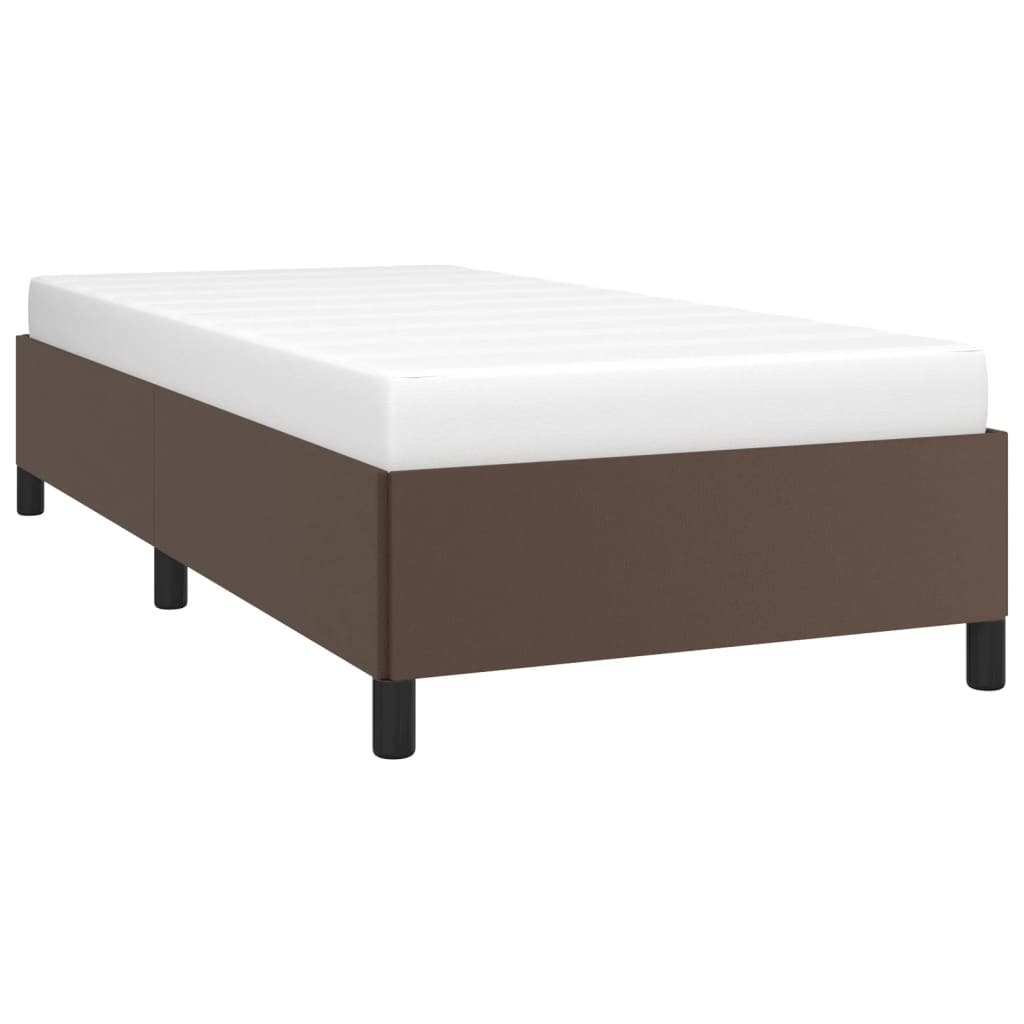 Cadru de pat, maro, 90x190 cm, piele ecologică - Lando