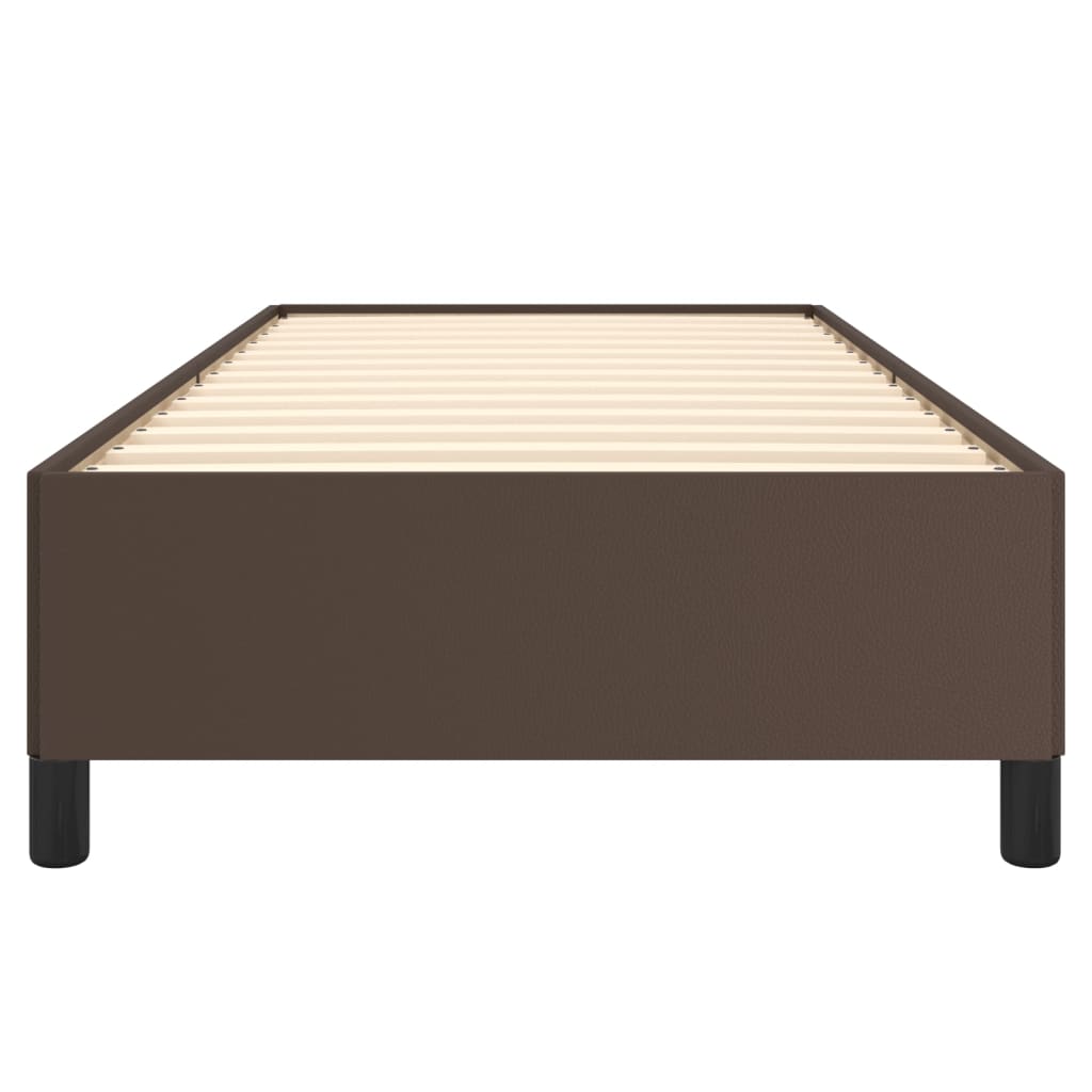 Cadru de pat, maro, 90x190 cm, piele ecologică - Lando