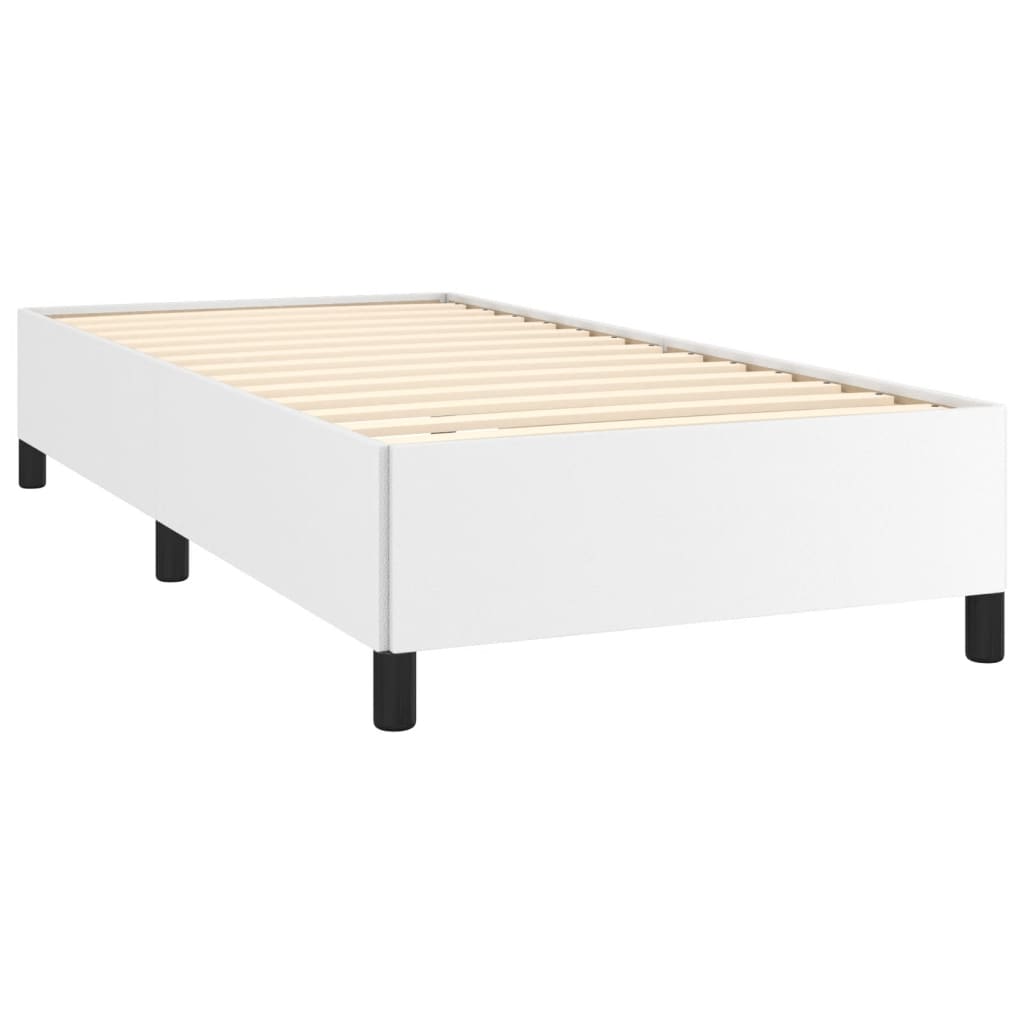 Cadru de pat, alb, 90x200 cm, piele ecologică - Lando