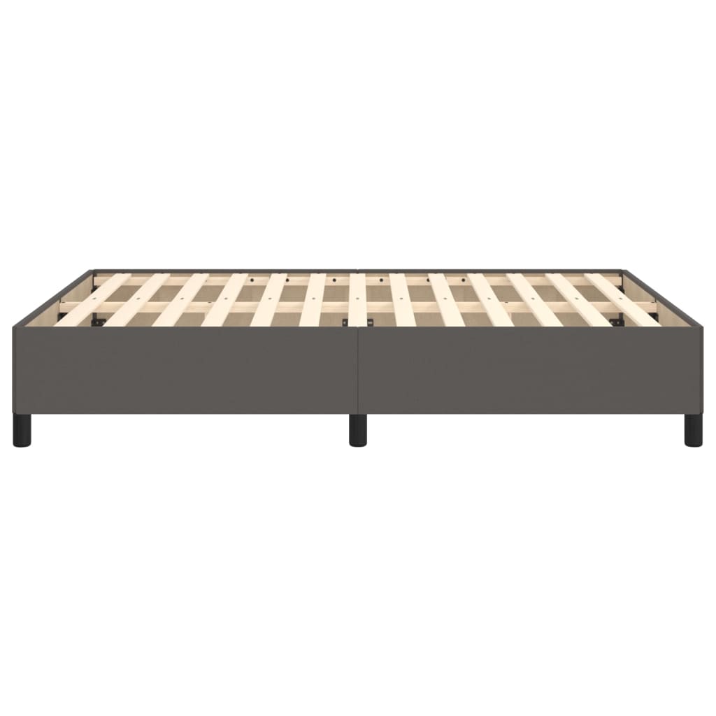 Cadru de pat, gri, 140x190 cm, piele ecologică - Lando