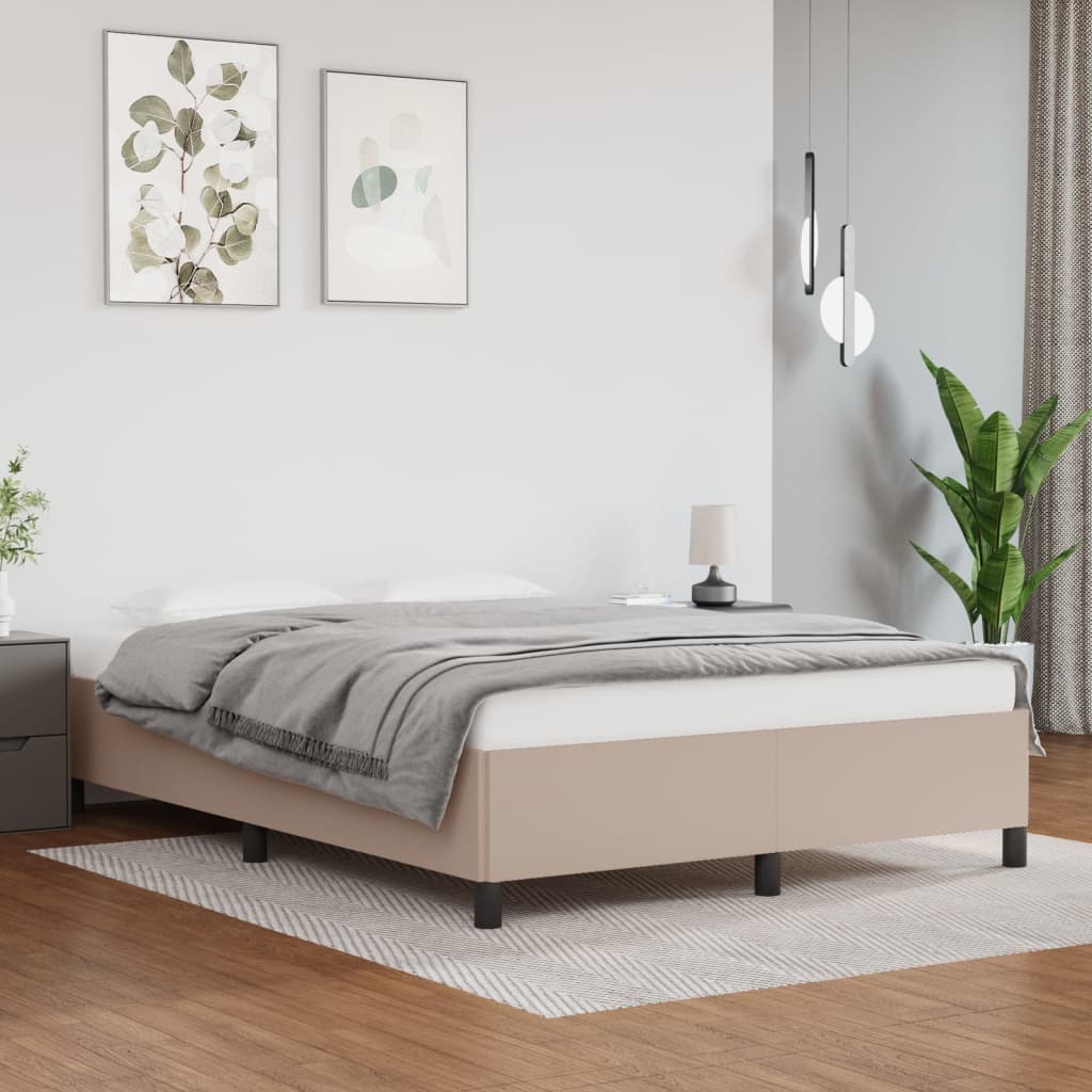 Cadru de pat, cappuccino, 140x190 cm, piele ecologică - Lando