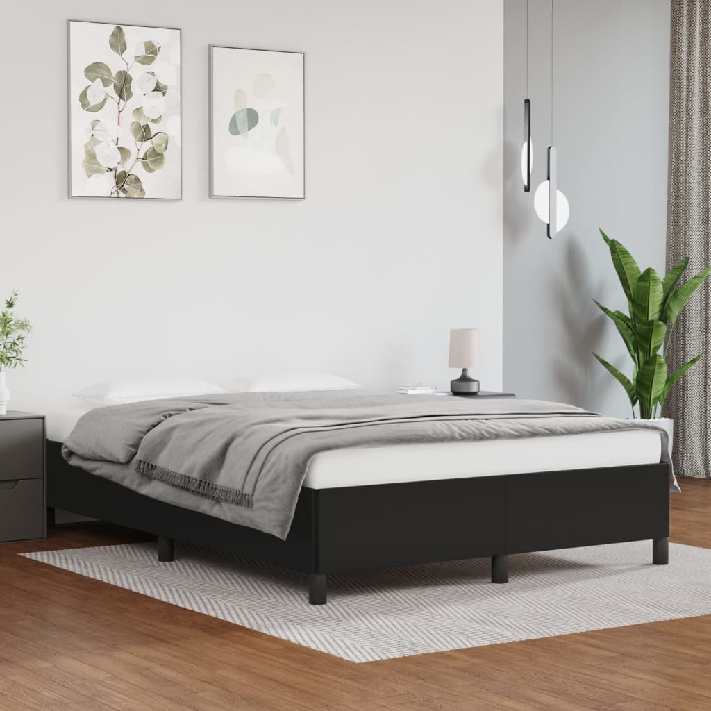 Cadru de pat, negru, 140x200 cm, piele ecologică - Lando