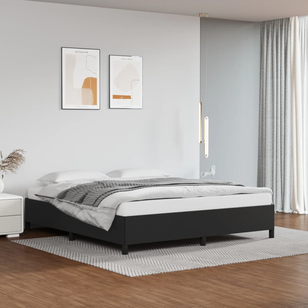 Cadru de pat, negru, 160x200 cm, piele ecologică - Lando
