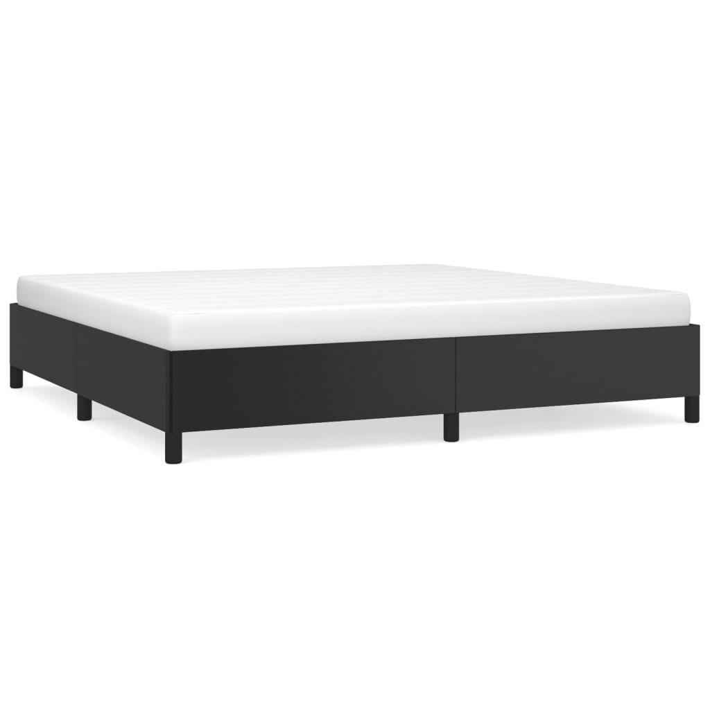 Cadru de pat, negru, 200x200 cm, piele ecologică - Lando