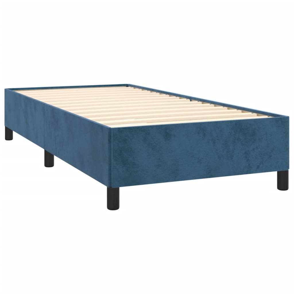 Cadru de pat, albastru închis, 90x190 cm, catifea - Lando