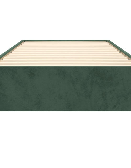 Загрузите изображение в средство просмотра галереи, Cadru de pat, verde închis, 90x200 cm, catifea - Lando
