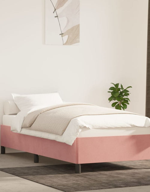 Încărcați imaginea în vizualizatorul Galerie, Cadru de pat, roz, 90x200 cm, catifea - Lando
