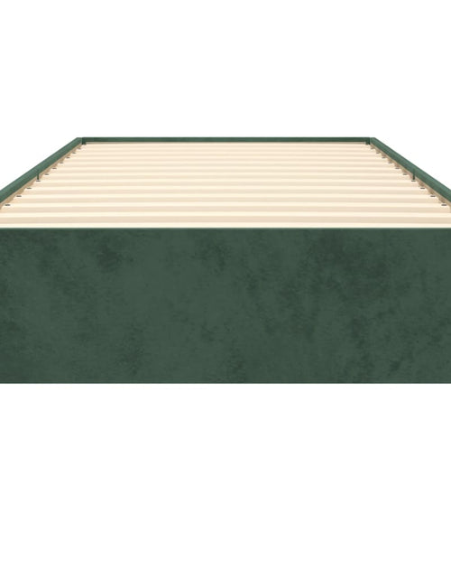 Încărcați imaginea în vizualizatorul Galerie, Cadru de pat, verde închis, 100x200 cm, catifea - Lando
