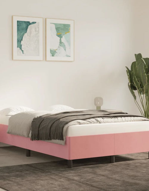 Încărcați imaginea în vizualizatorul Galerie, Cadru de pat, roz, 120x200 cm, catifea - Lando
