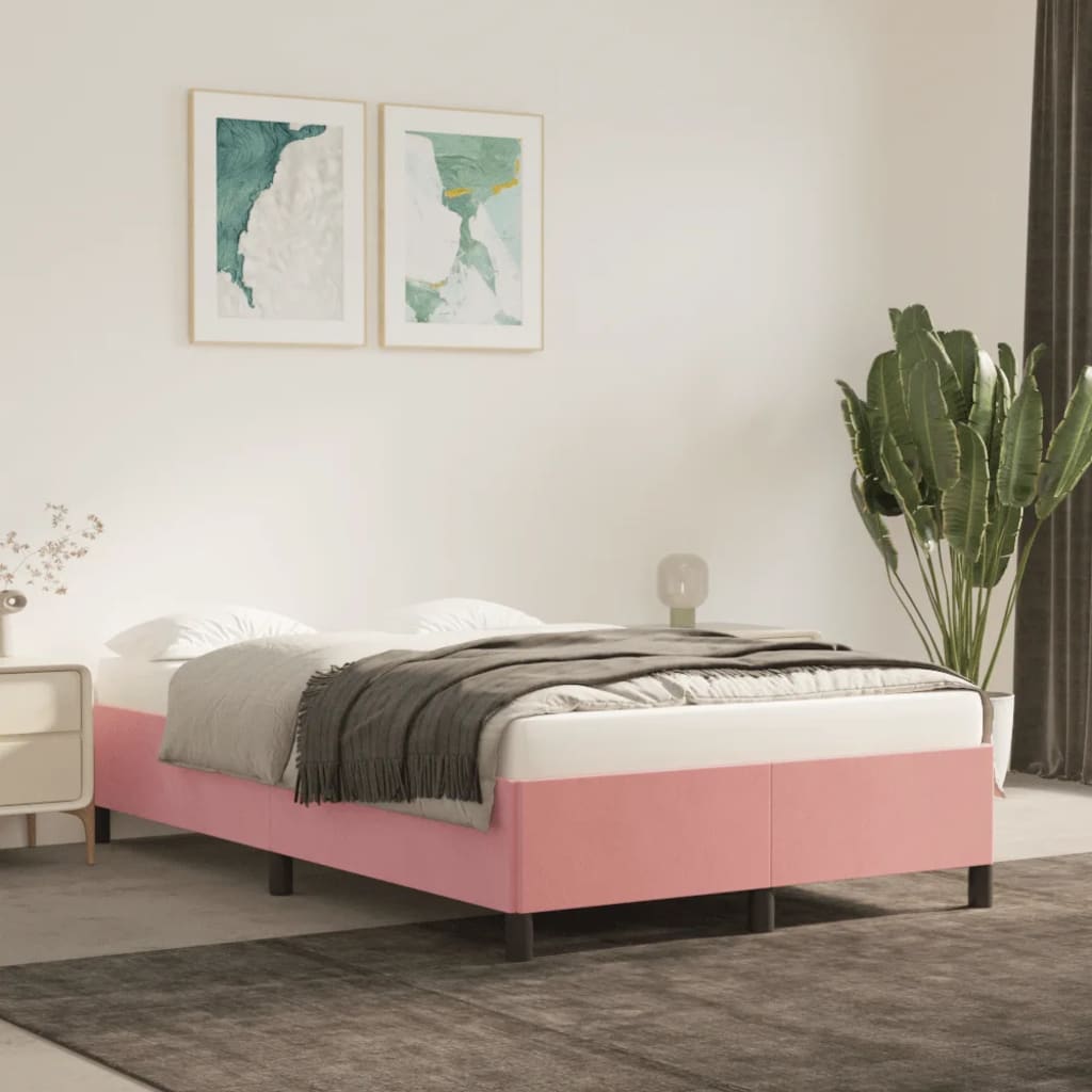 Cadru de pat, roz, 120x200 cm, catifea - Lando