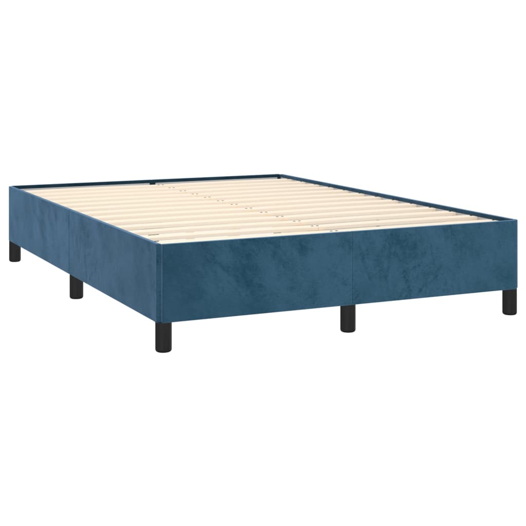 Cadru de pat, albastru închis, 140x190 cm, catifea - Lando
