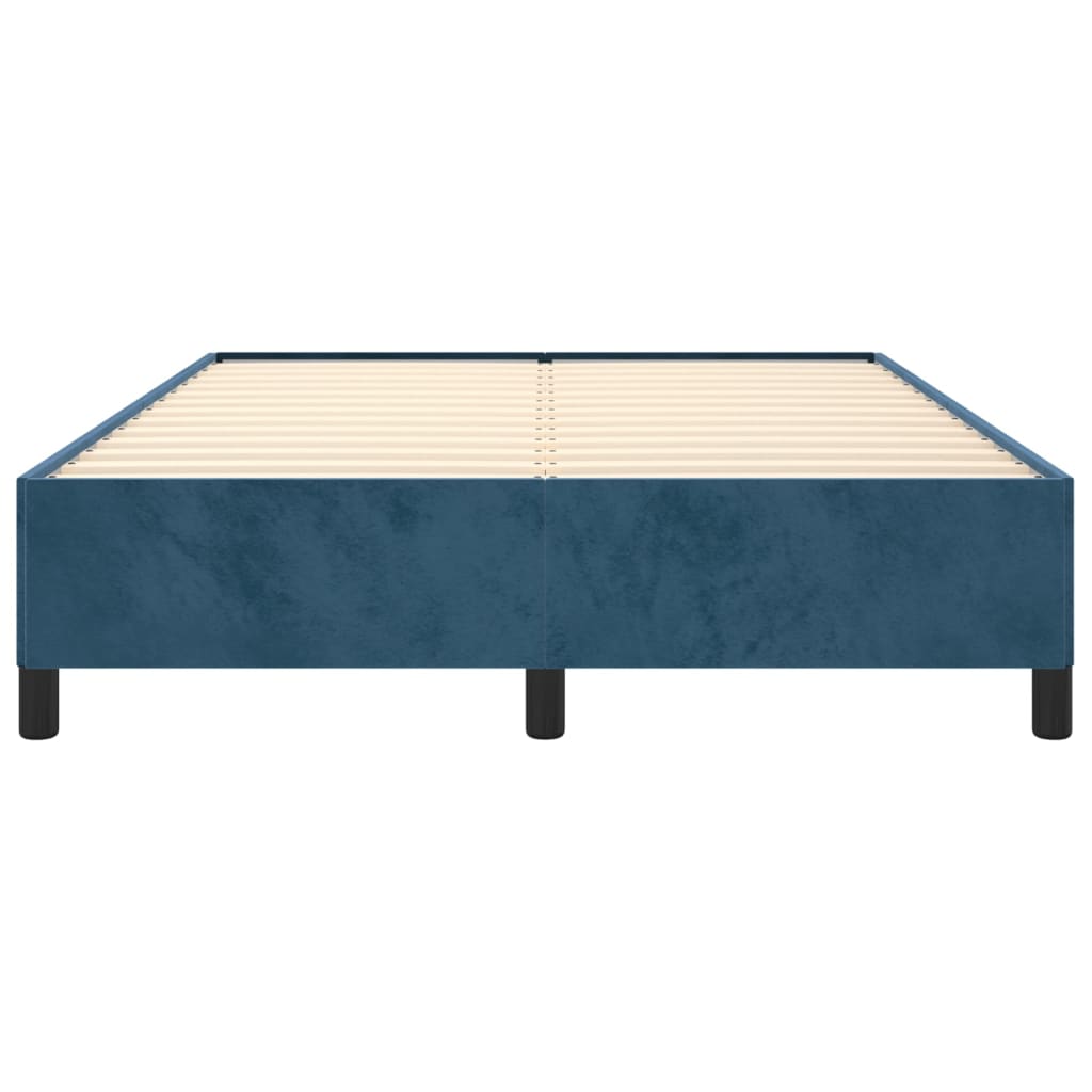 Cadru de pat, albastru închis, 140x190 cm, catifea - Lando