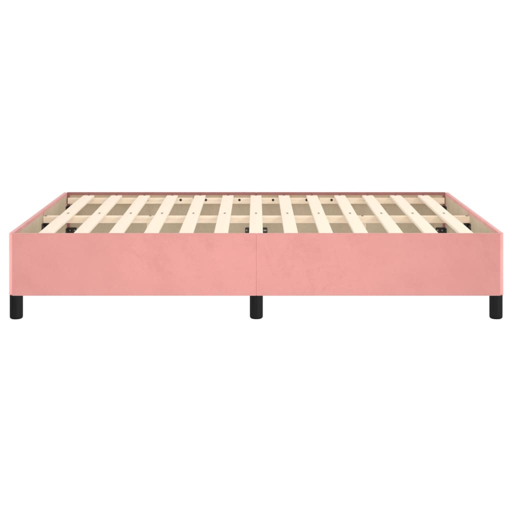 Cadru de pat, roz, 140x190 cm, catifea - Lando