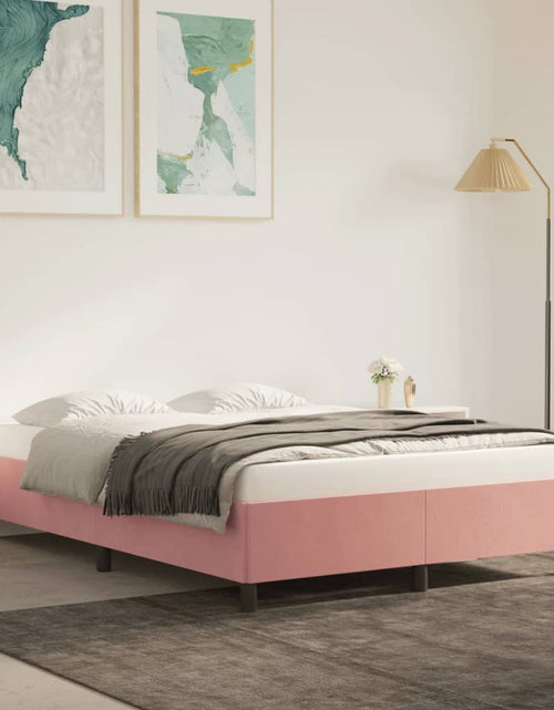 Încărcați imaginea în vizualizatorul Galerie, Cadru de pat, roz, 140x190 cm, catifea - Lando
