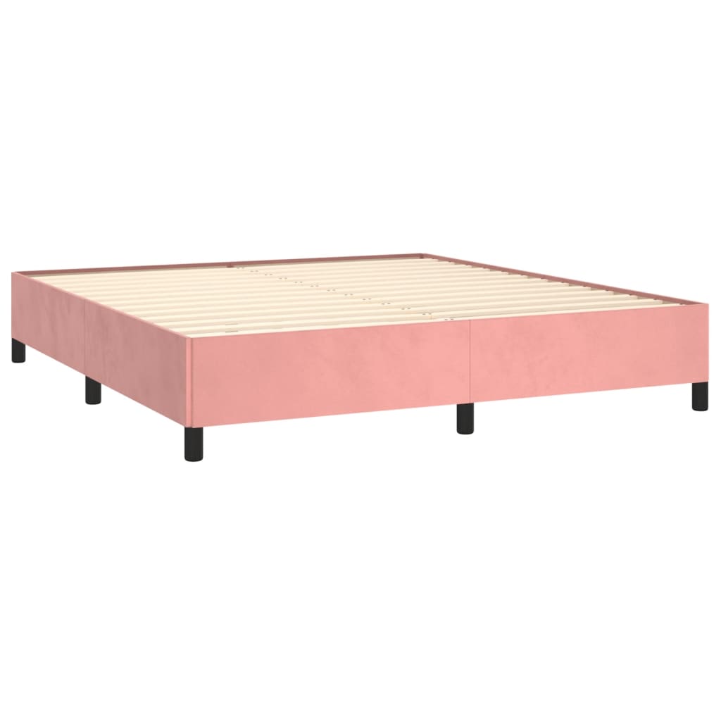 Cadru de pat, roz, 160x200 cm, catifea - Lando