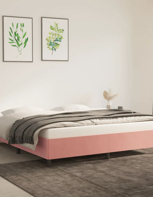 Încărcați imaginea în vizualizatorul Galerie, Cadru de pat, roz, 160x200 cm, catifea - Lando
