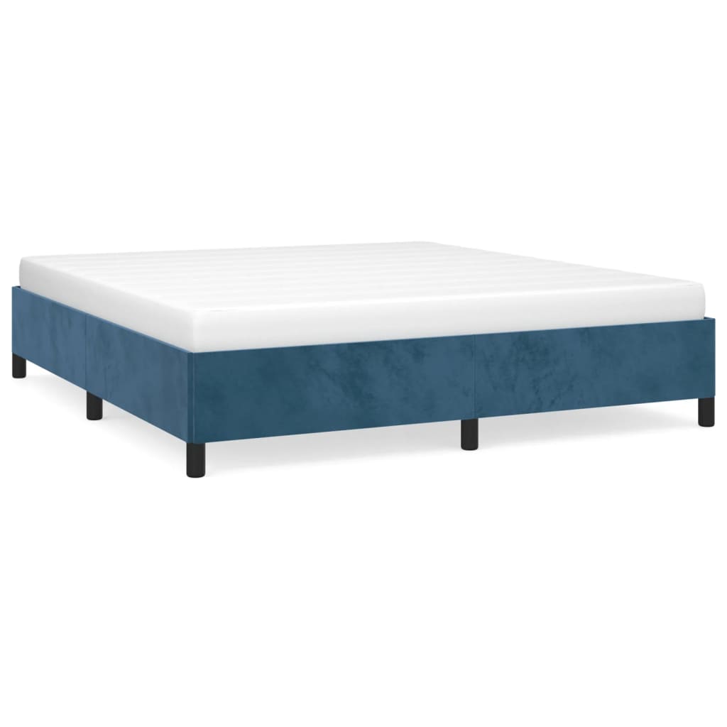 Cadru de pat, albastru închis, 180x200 cm, catifea - Lando