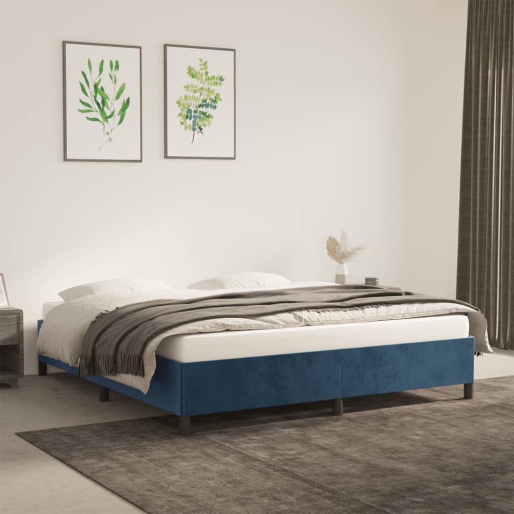 Cadru de pat, albastru închis, 180x200 cm, catifea - Lando