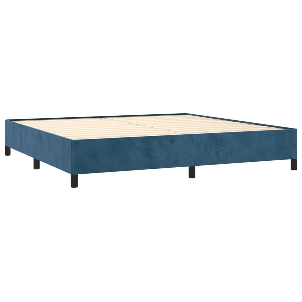 Cadru de pat, albastru închis, 200x200 cm, catifea - Lando
