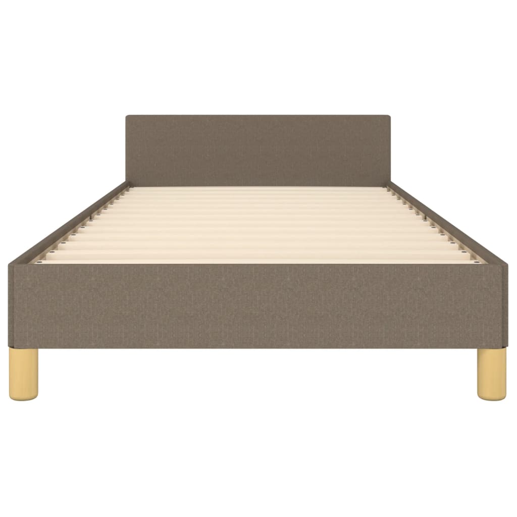 Cadru de pat cu tăblie, gri taupe, 90x200 cm, textil - Lando
