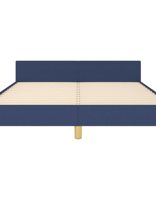 Загрузите изображение в средство просмотра галереи, Cadru de pat cu tăblie, albastru, 140x200 cm, textil - Lando
