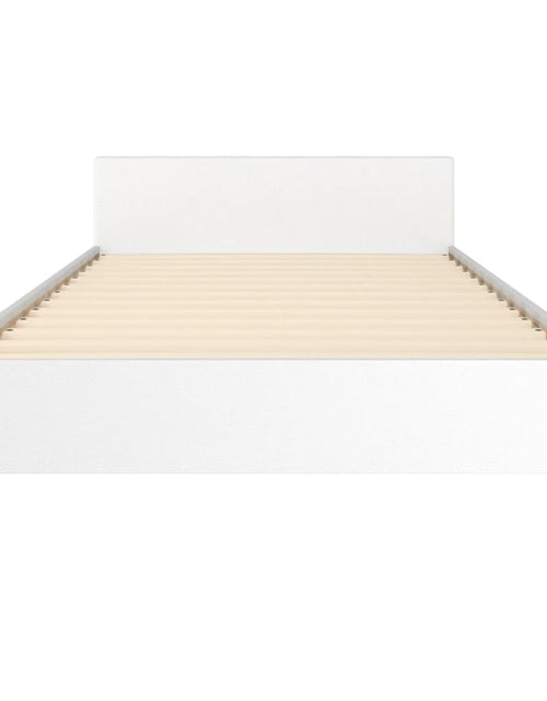 Загрузите изображение в средство просмотра галереи, Cadru de pat cu tăblie, alb, 90x190 cm, piele ecologică - Lando
