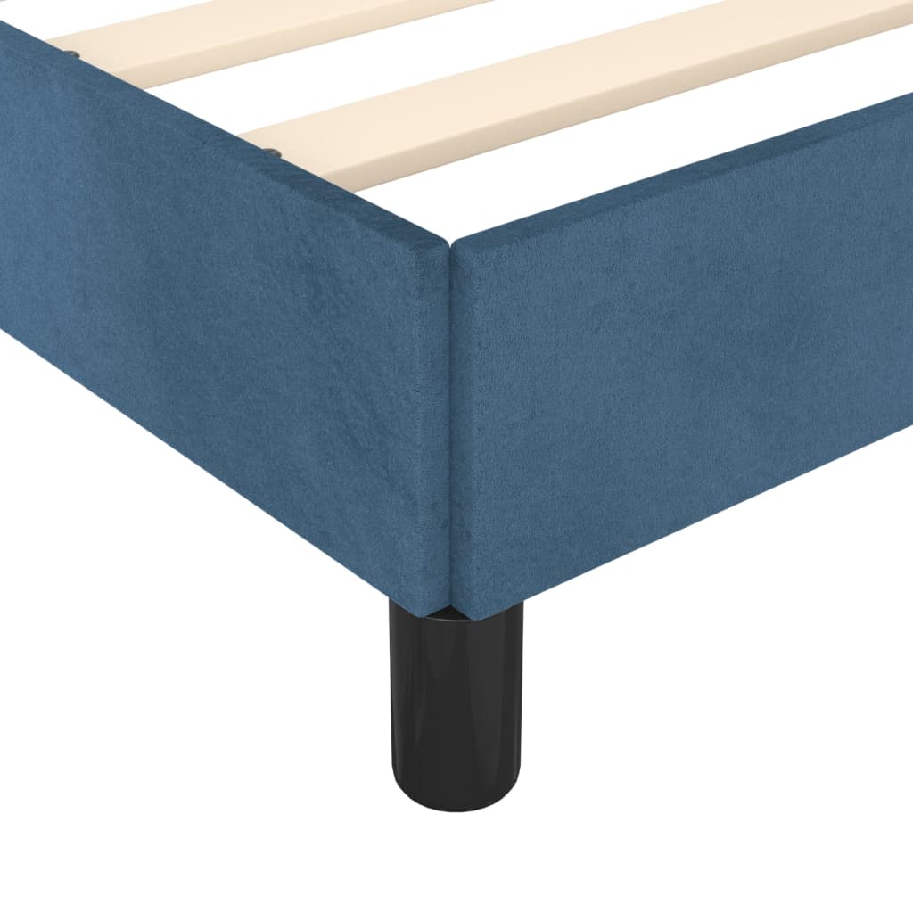 Cadru de pat cu tăblie, albastru închis, 80x200 cm, catifea - Lando