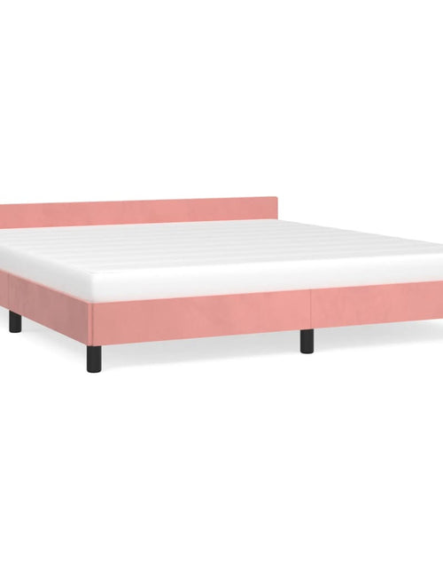 Загрузите изображение в средство просмотра галереи, Cadru de pat cu tăblie, roz, 180x200 cm, catifea - Lando
