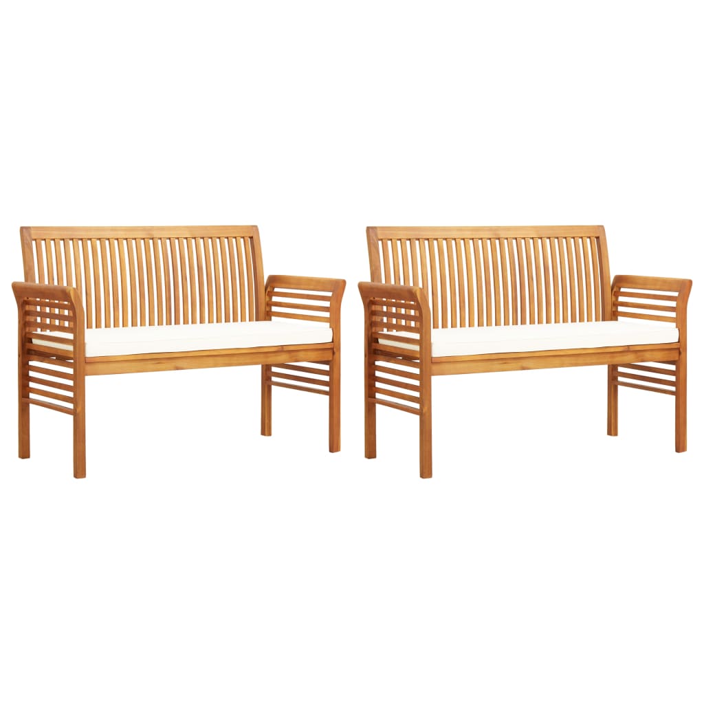 Set mobilier de exterior cu perne, 3 piese, lemn masiv acacia - Lando