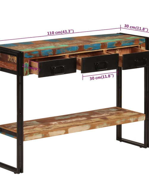 Încărcați imaginea în vizualizatorul Galerie, Masă consolă, 110x30x76 cm, lemn masiv reciclat Lando - Lando
