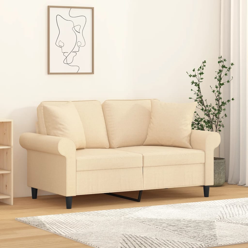 Perne decorative 2 buc. crem 40x40 cm, material textil - Lando
