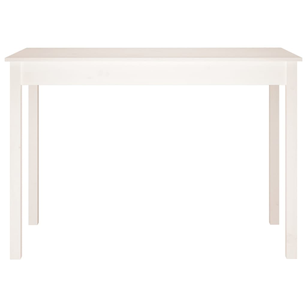 Masă de sufragerie, alb, 110x55x75 cm, lemn masiv de pin - Lando